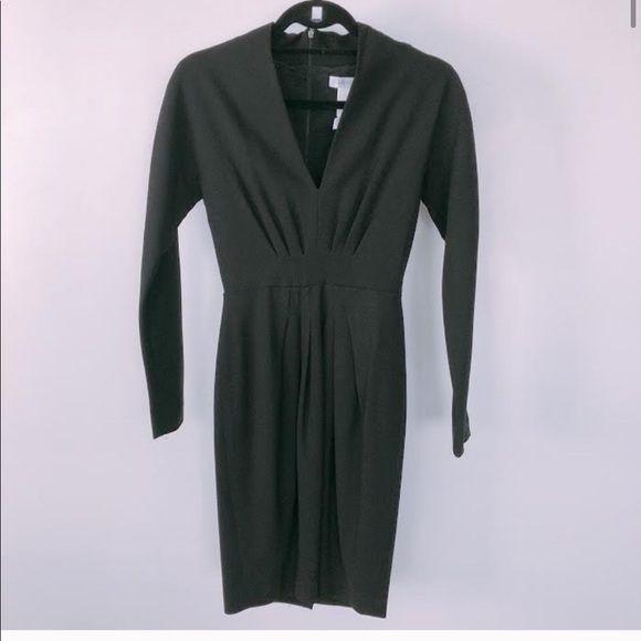 MaxMara Black Afosi Virgin Wool Long Sleeve Dress - Picture 2 of 8